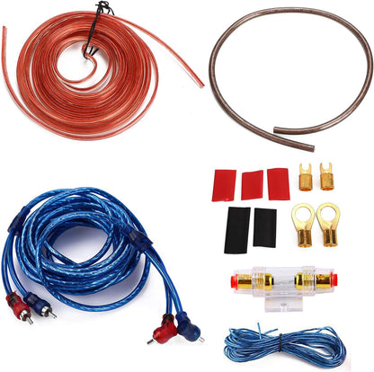 10 Gauge Amp 1500W Auto Car Audio System Speaker Kit Complete Subwoofer Amplifier Install Wiring Cable